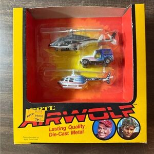 Rare 1984 Ertl AIRWOLF 3 Piece Gift Set #1230 Helicopters & Jeep New In Box